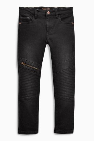 Black Skinny Biker Jeans (3-16yrs)